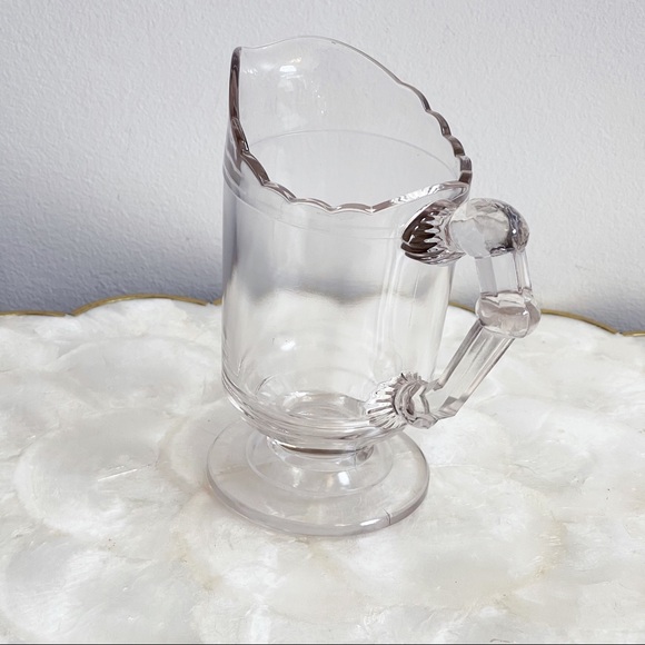 Vintage Scalloped Edge Clear Glass Mini Pitcher - Picture 10 of 16